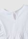 Girls&rsquo; white pure cotton T-shirt, regular fit, with ruffle sleeves_2