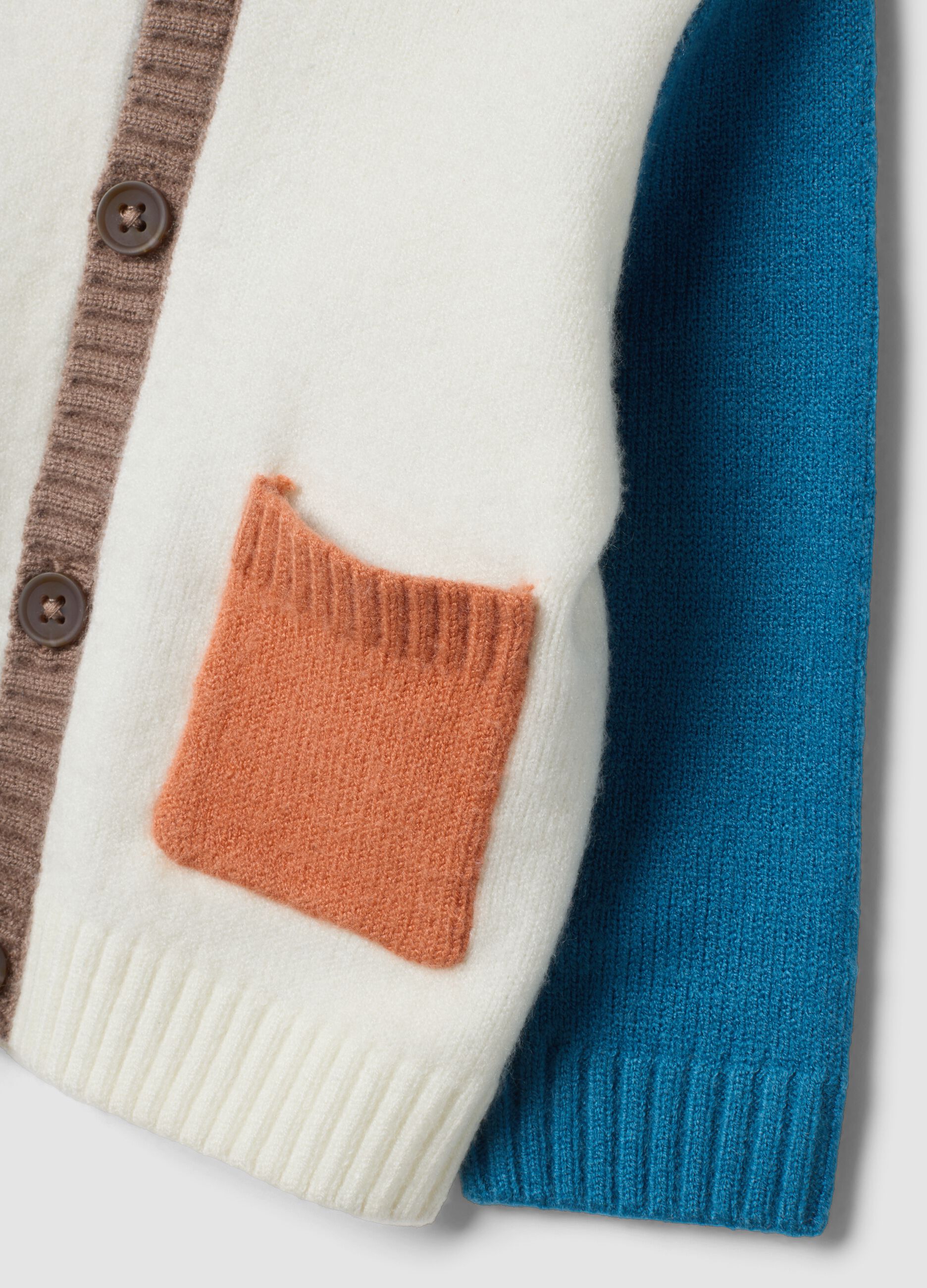 Off-white hooded crew-neck cardigan