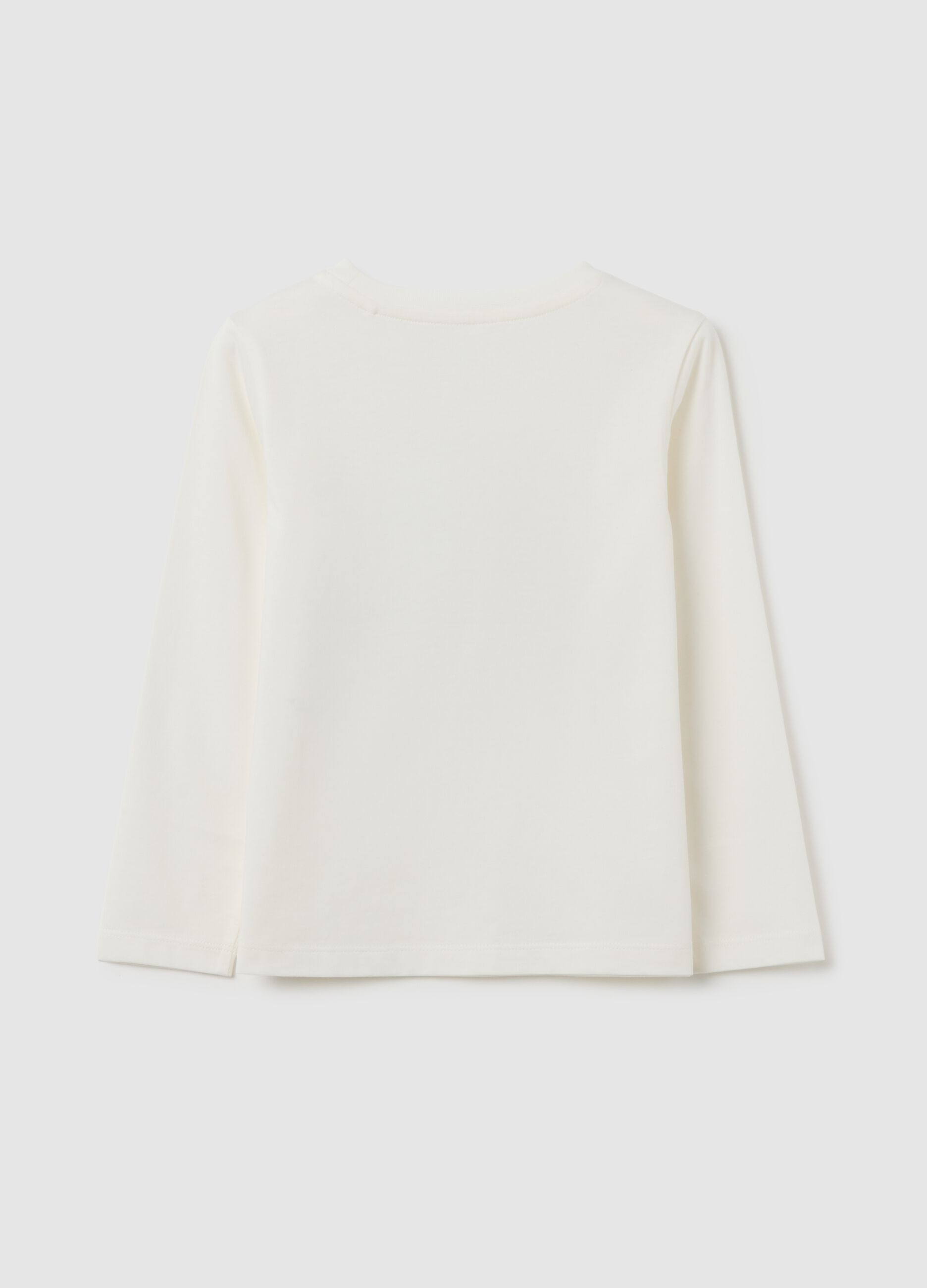 Girls' white pure cotton T-shirt regular fit