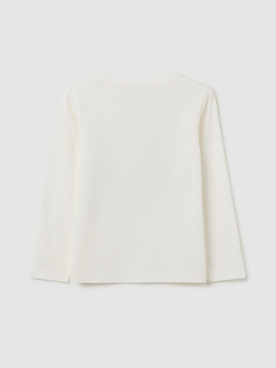Girls' white pure cotton T-shirt regular fit_1