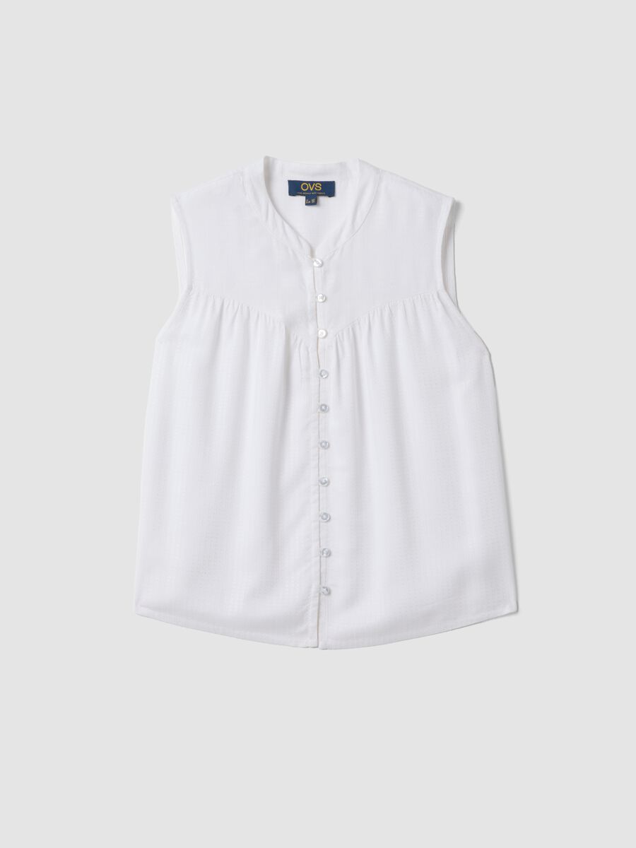 White pure viscose regular-fit shirt with embroidered texture_4