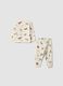 White organic cotton baby pyjamas with car print_1