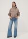 Beige regular-fit jacket with high neck and patch pockets_1