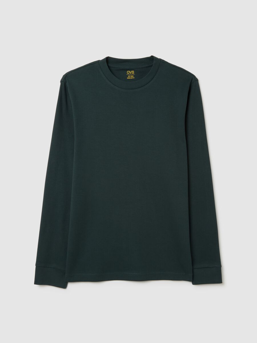 T-shirt in puro cotone verde regular fit_4