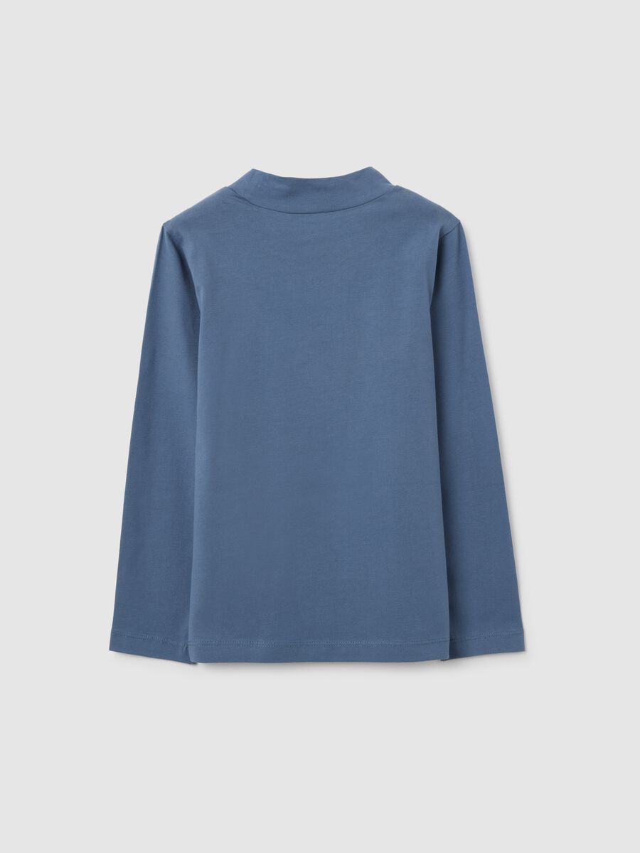 Maglia da bambino in misto cotone elasticizzato blu regular fit_1