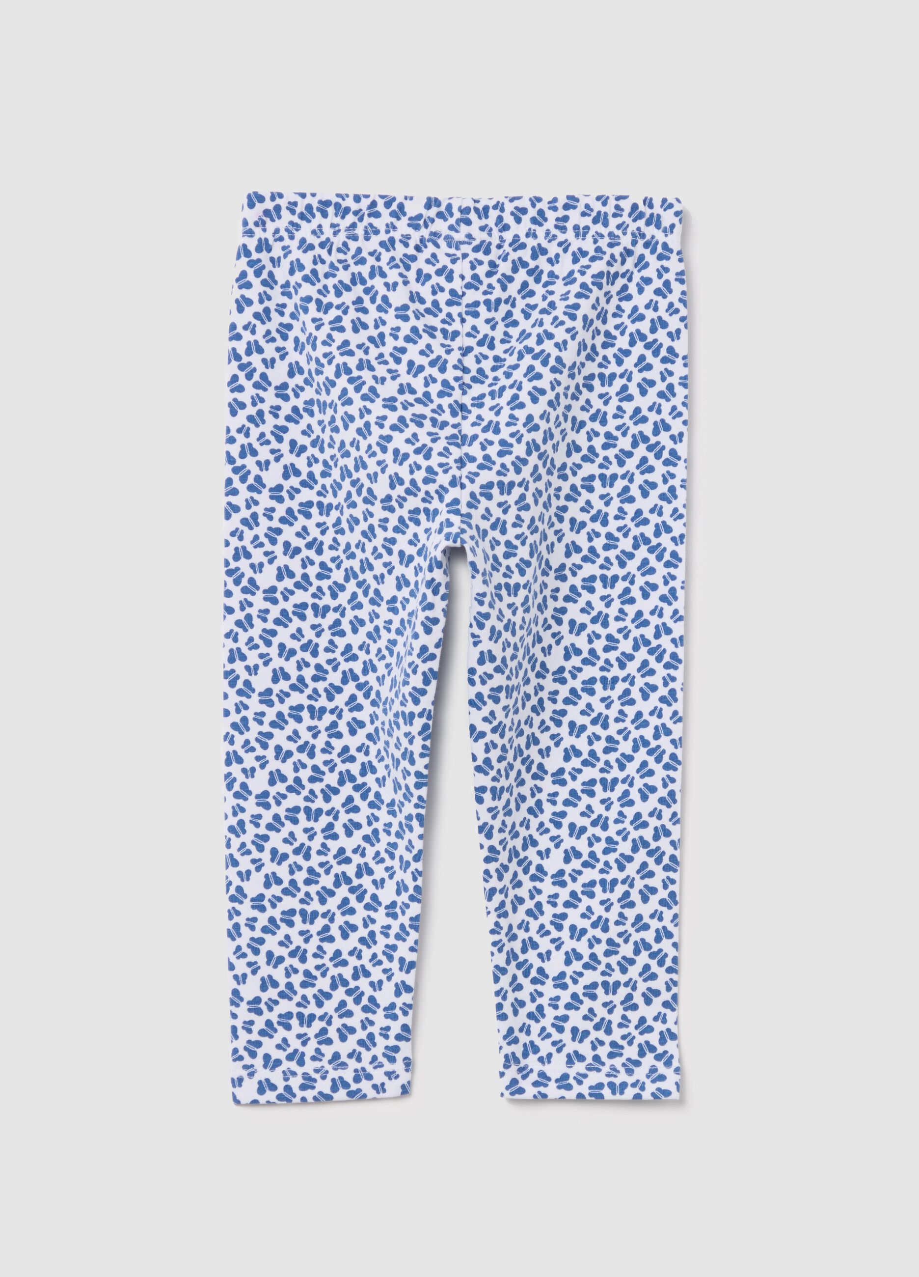 Printed stretch cotton leggings