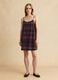 Purple cotton-linen blend dress with slim straps_0