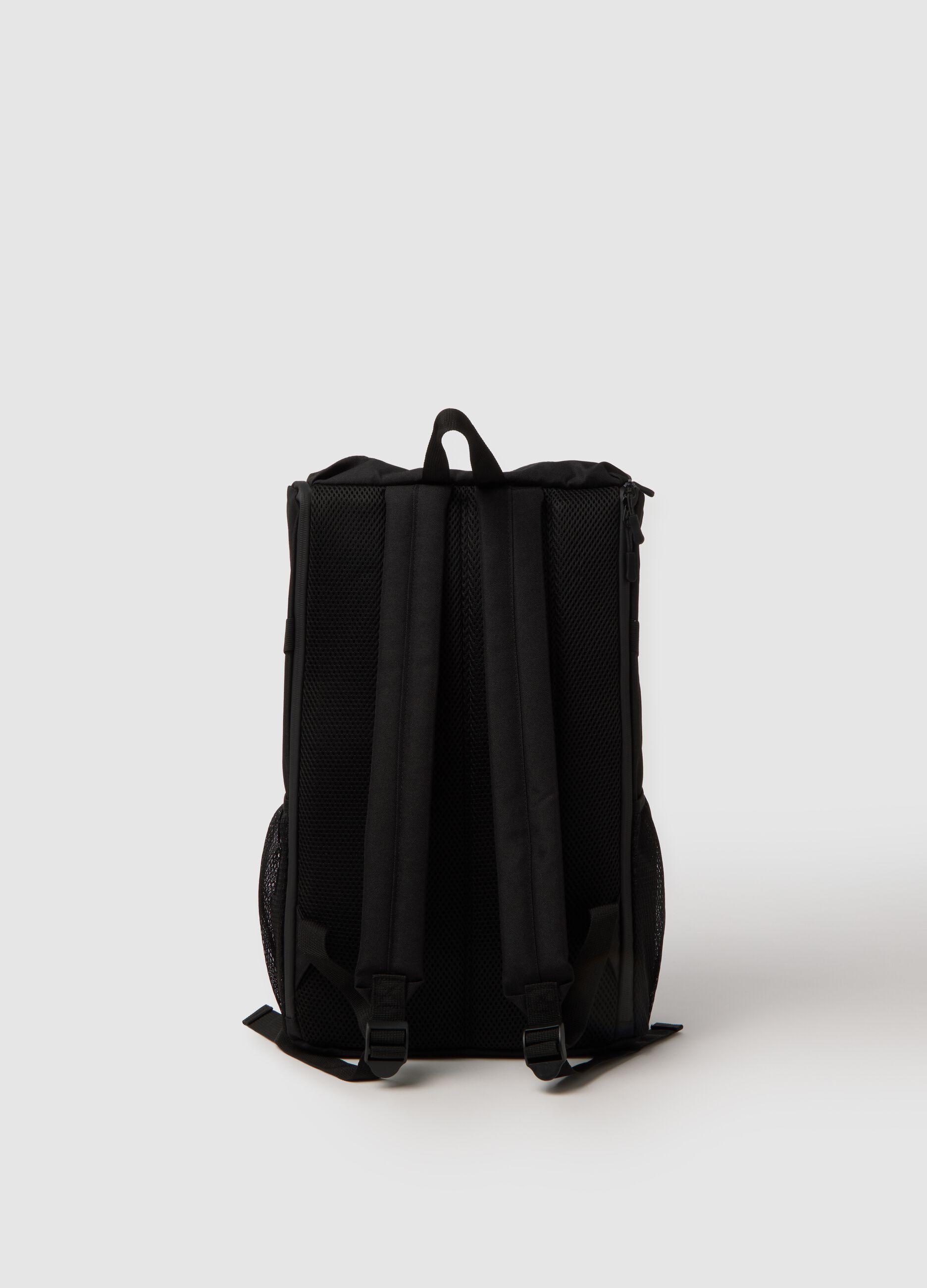 Men's black backpack with large compartments