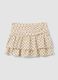 Beige viscose-blend polka dot skirt with tiered ruffles_4