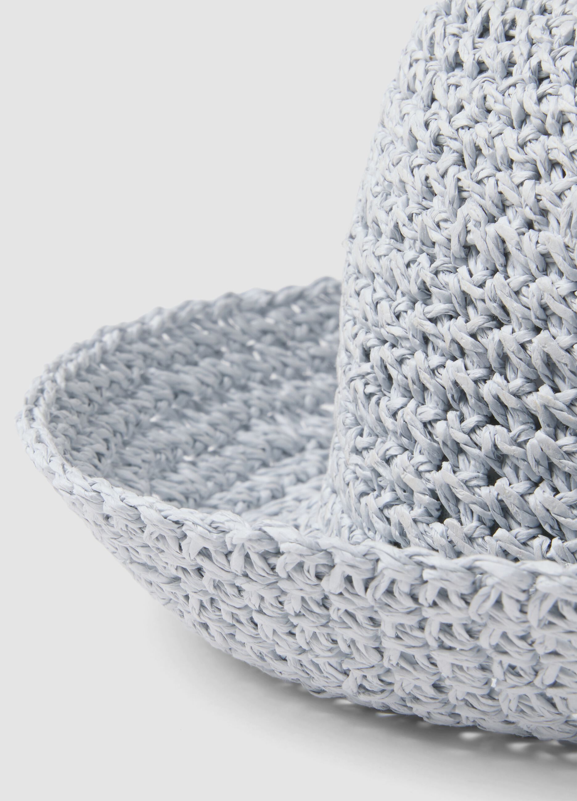 Light blue bucket hat in pure paper fabric