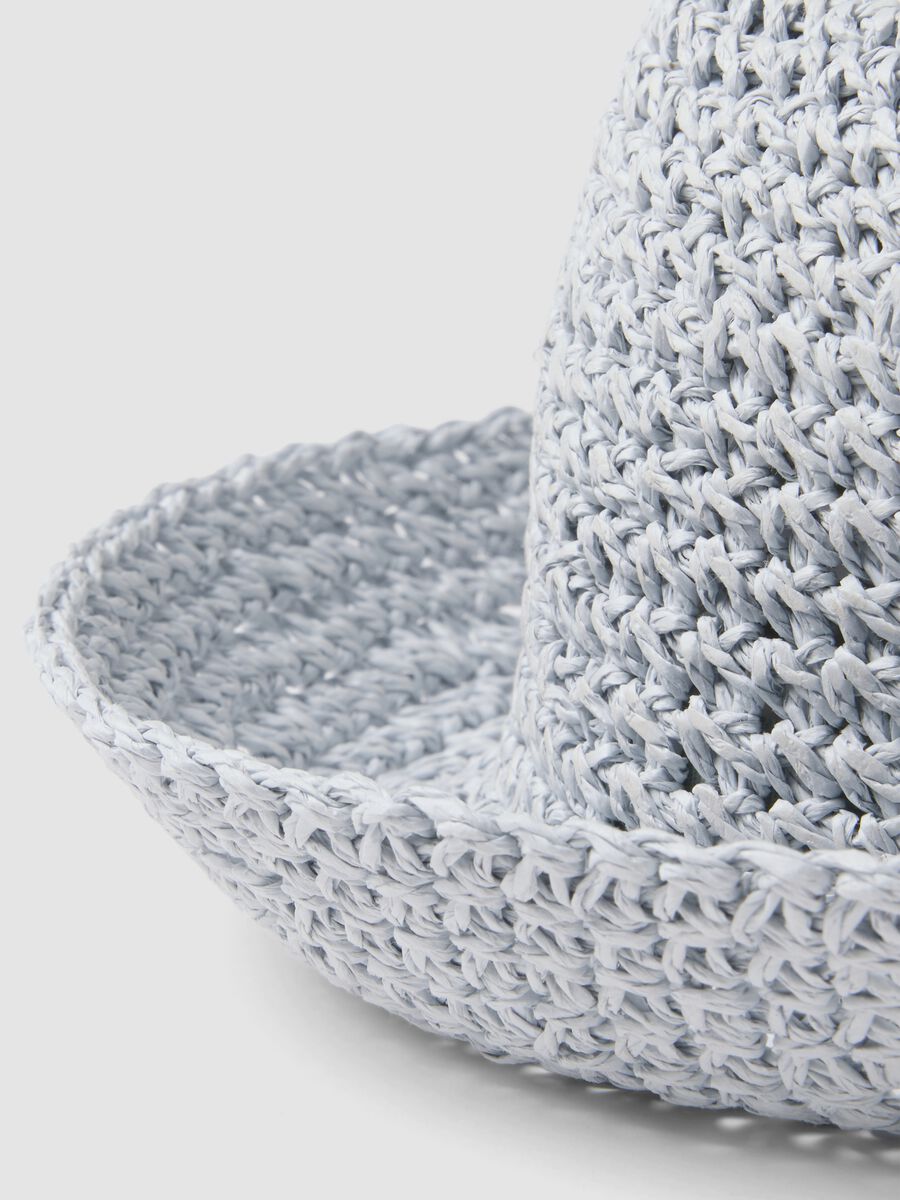 Cappello bucket azzurro in puro tessuto carta_2