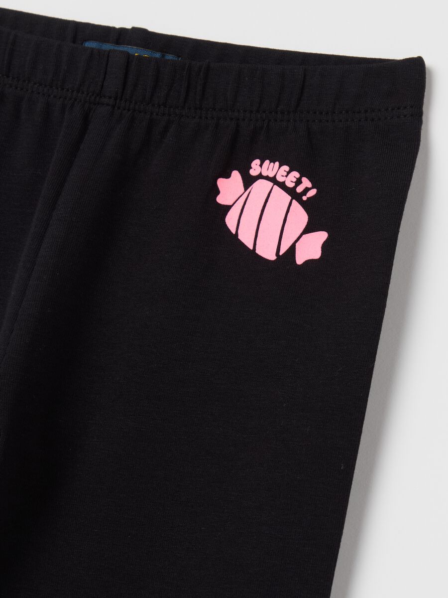 Three-quarter leggings in stretch cotton_2