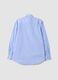 Camicia azzurra in misto cotone a righe sottili easy iron regular fit_6
