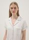 Regular fit white stretch viscose blend pyjama top_0