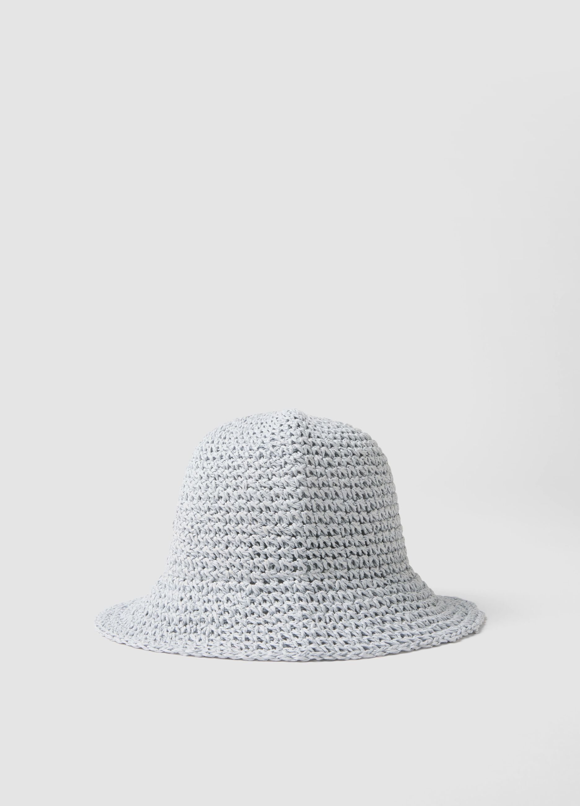 Light blue bucket hat in pure paper fabric