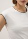 White regular fit stretch cotton t-shirt with stitching_3