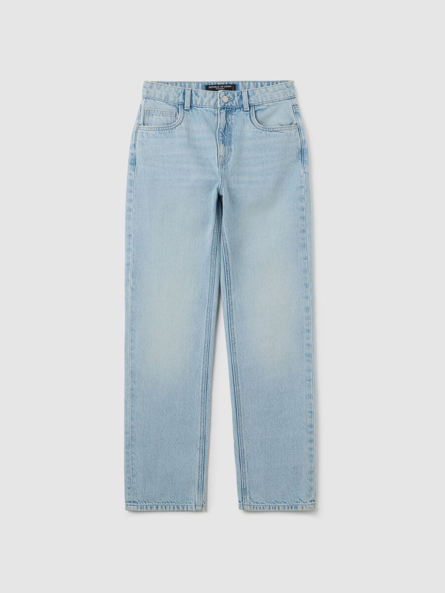 Jeans da donna in puro cotone azzurro regular fit_4