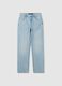 Women's regular fit light blue jeans in pure cotton_4