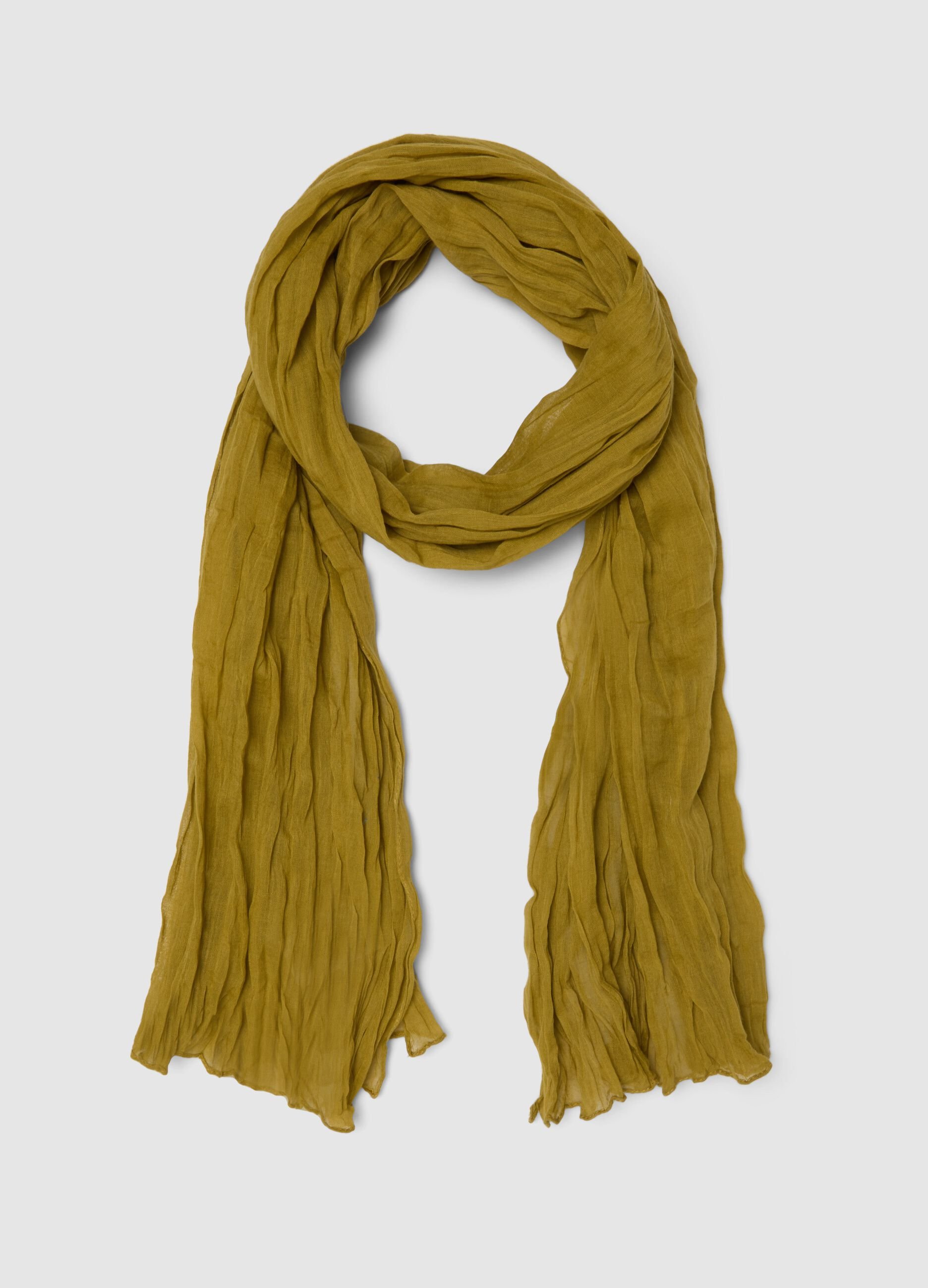 Yellow pure cotton scarf