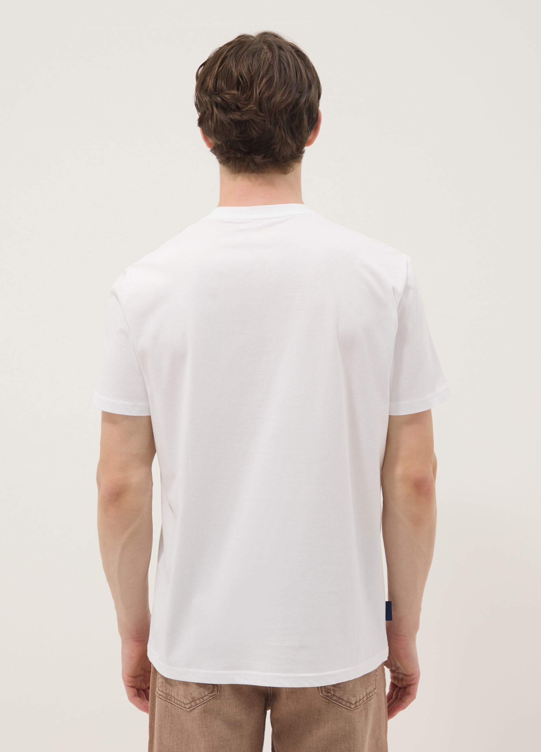 White short-sleeve pure cotton regular-fit T-shirt