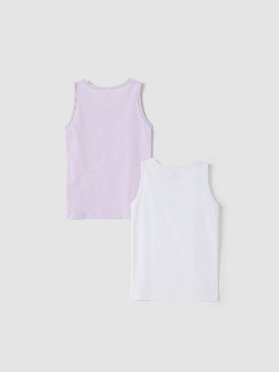 2-pack white and purple organic cotton crew-neck vests_1