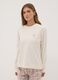 Beige pure organic cotton crew-neck pyjamas_1