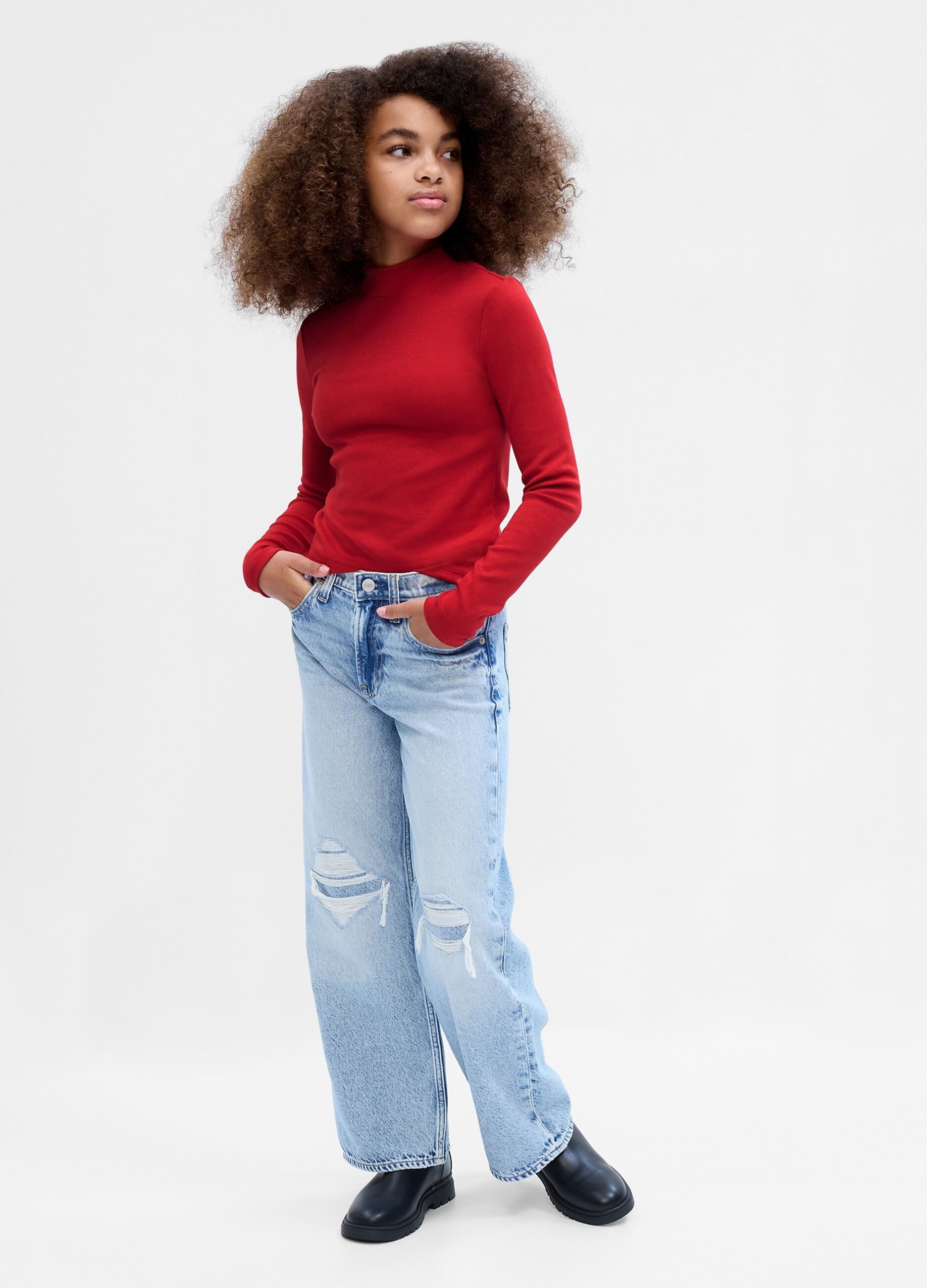 T Shirt a Maniche Lunghe Bambina Rosso OVS
