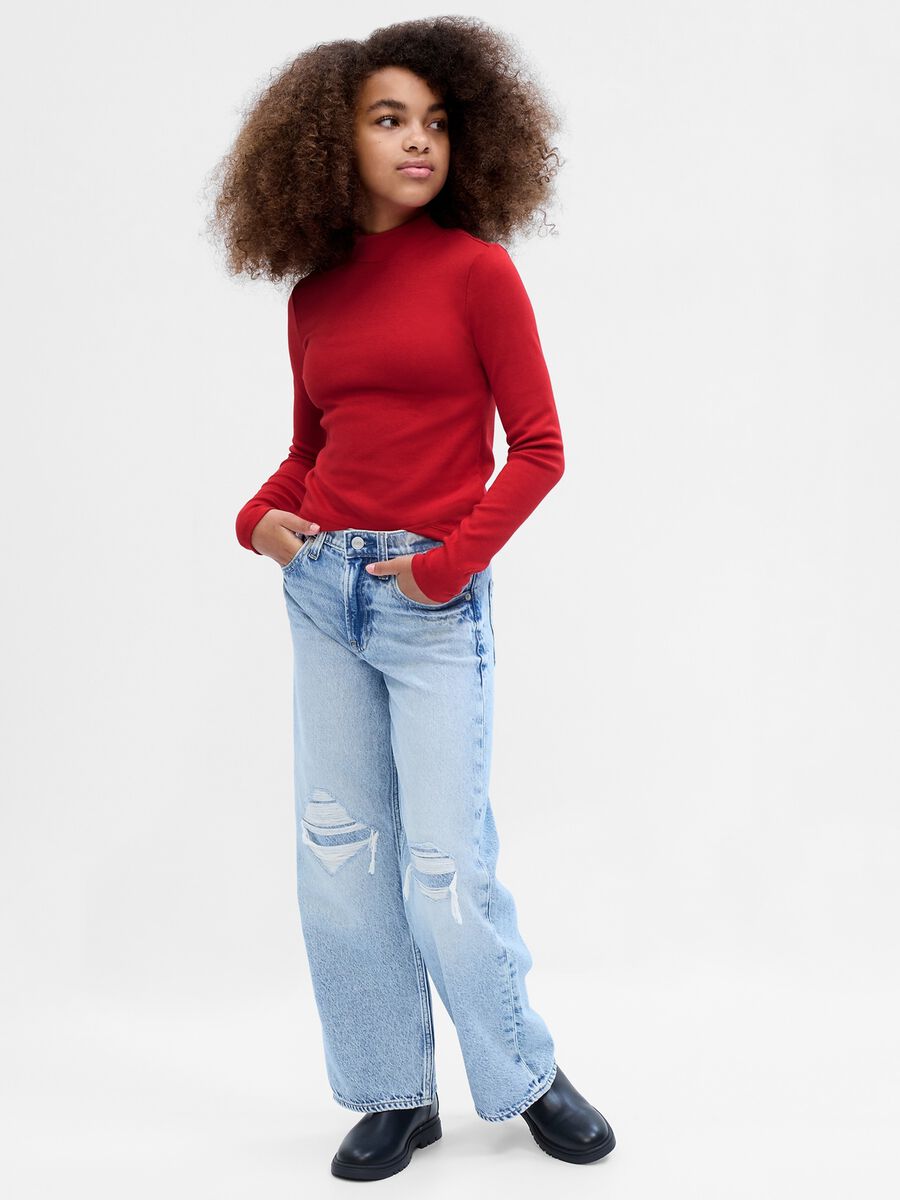 T-shirt a maniche lunghe mock neck_0