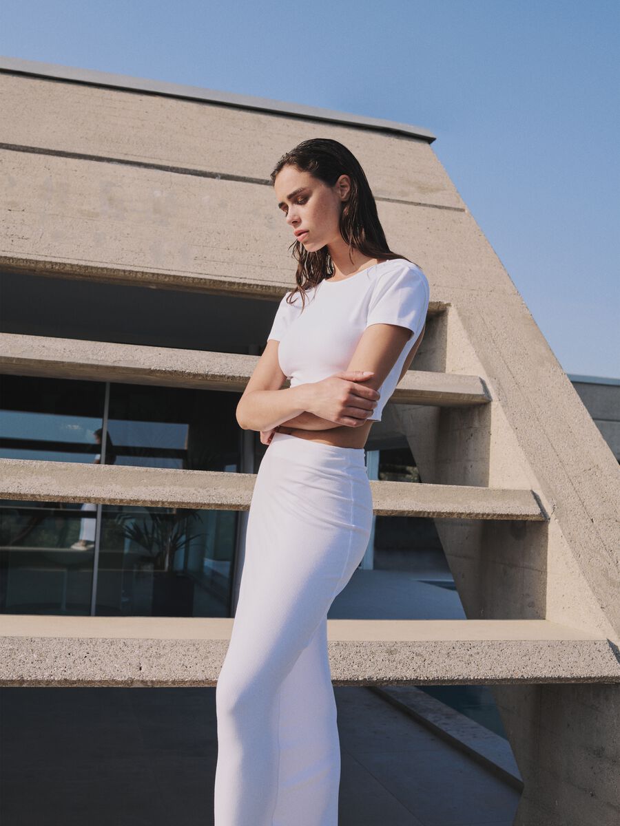 Long Pencil Skirt White_3