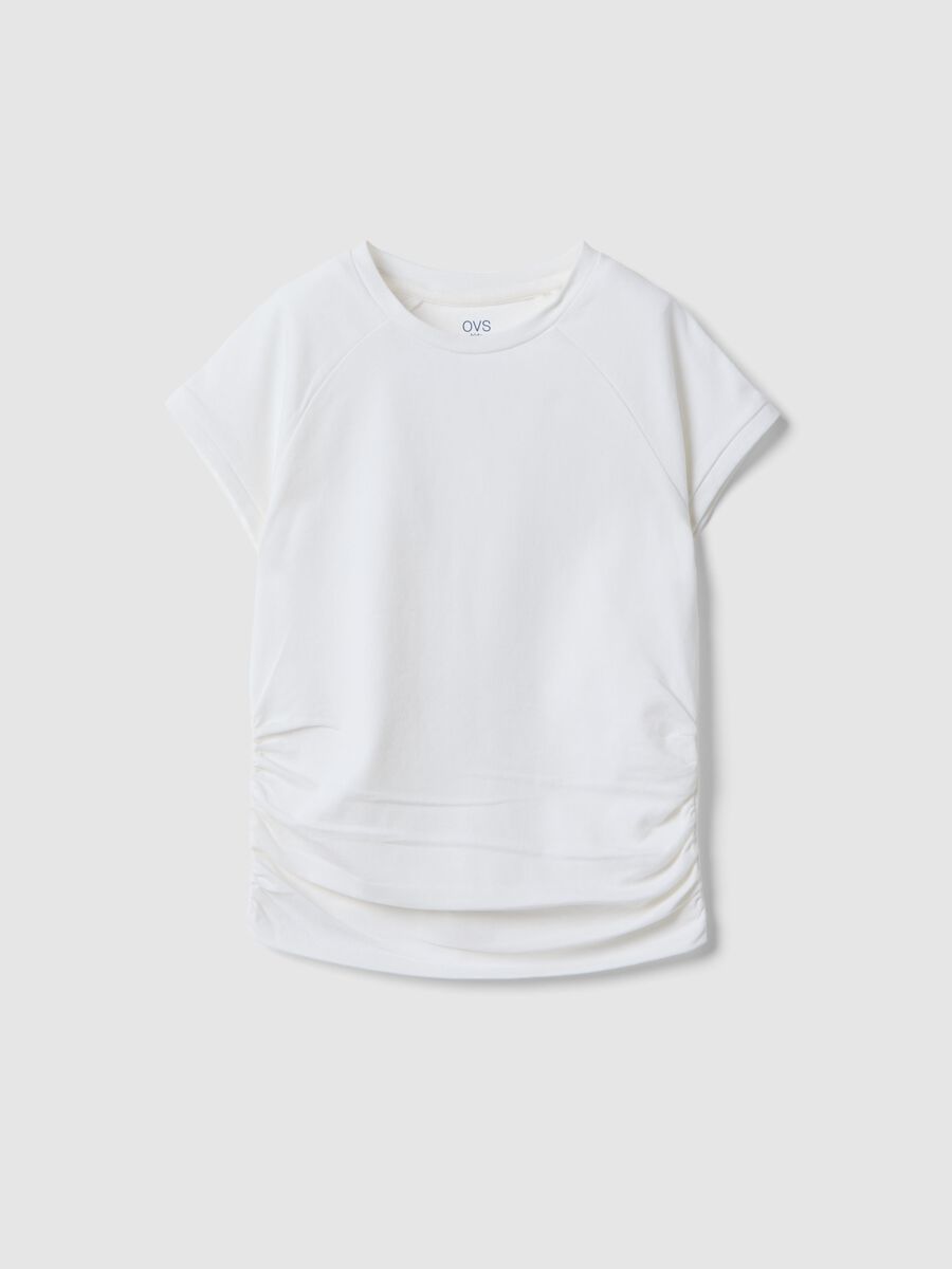 T-shirt in cotone elasticizzato bianca da ragazza slim fit_3