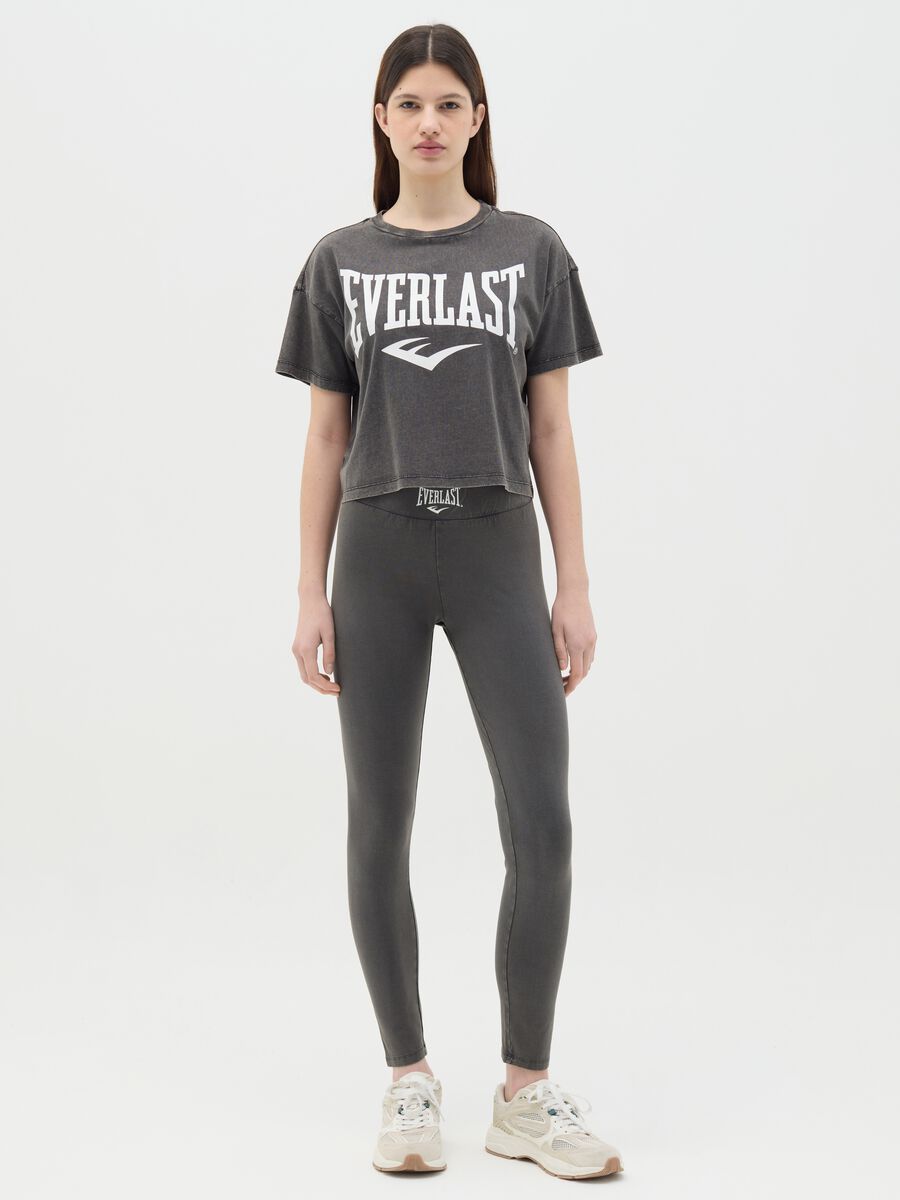 Printed stretch cotton leggings_0