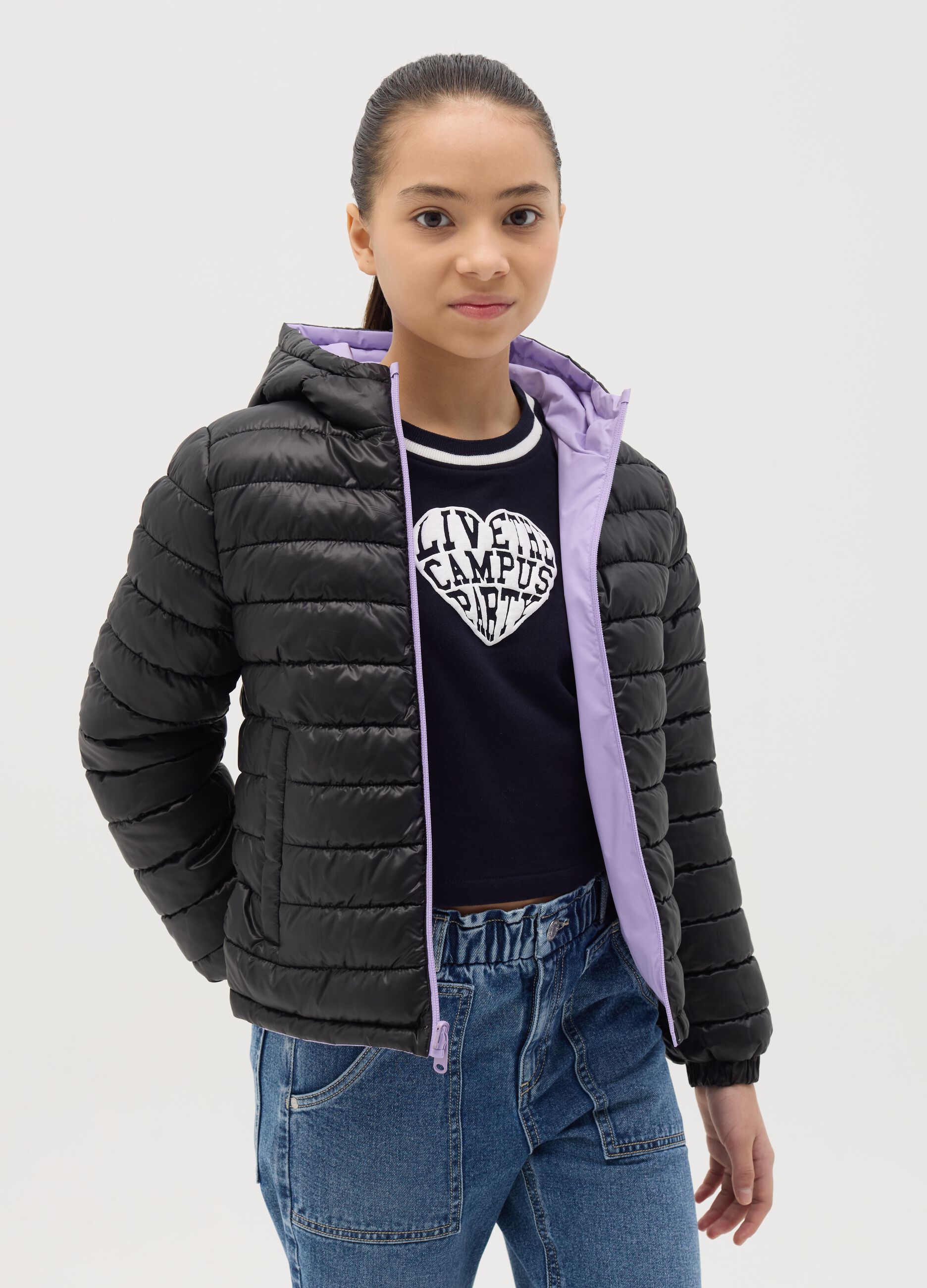 Reversible waterproof ultralight down jacket