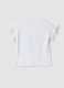 Girls' White Stretch Cotton T-Shirt with Print_1