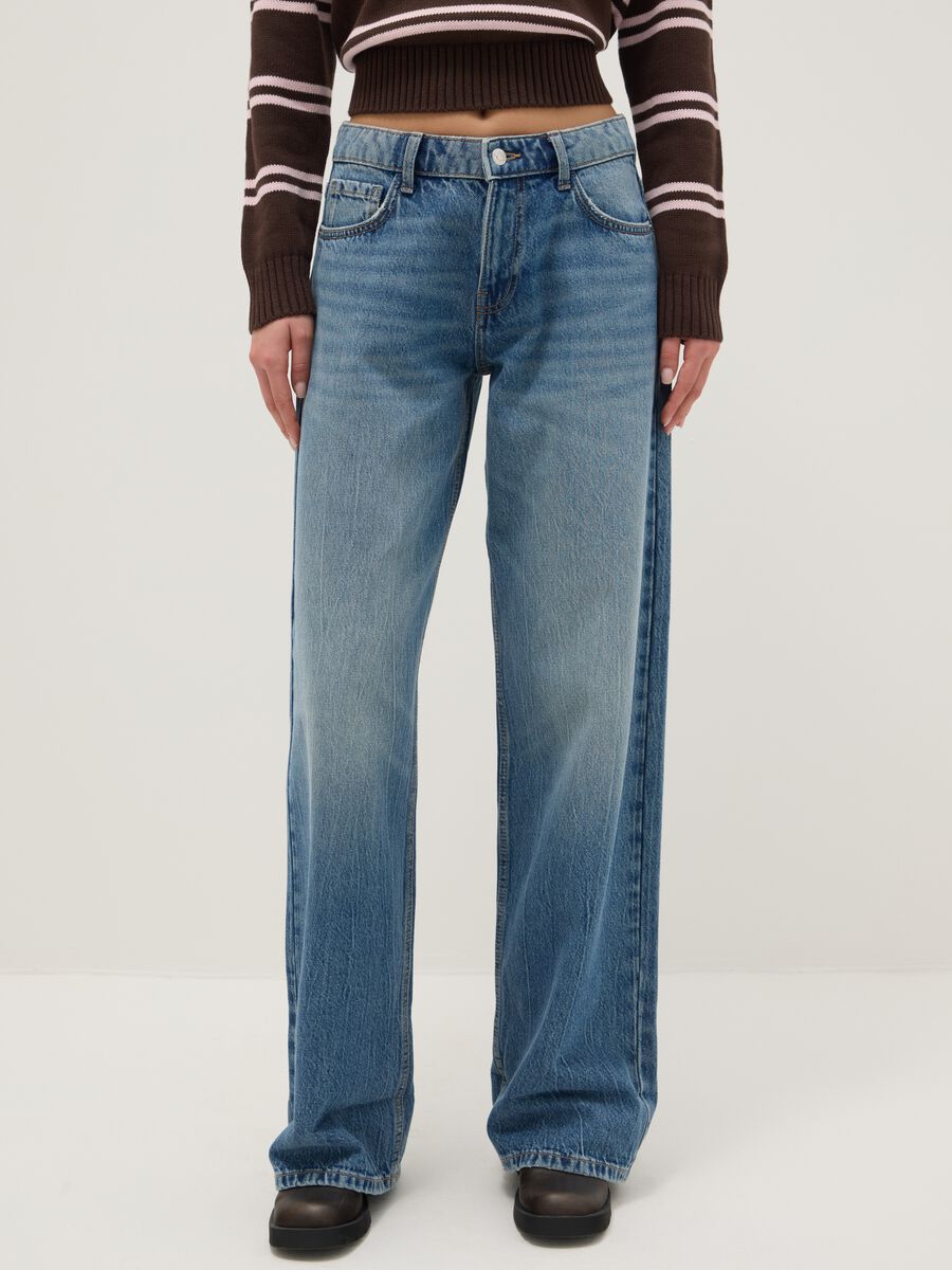 Blue pure cotton boyfriend fit jeans_1