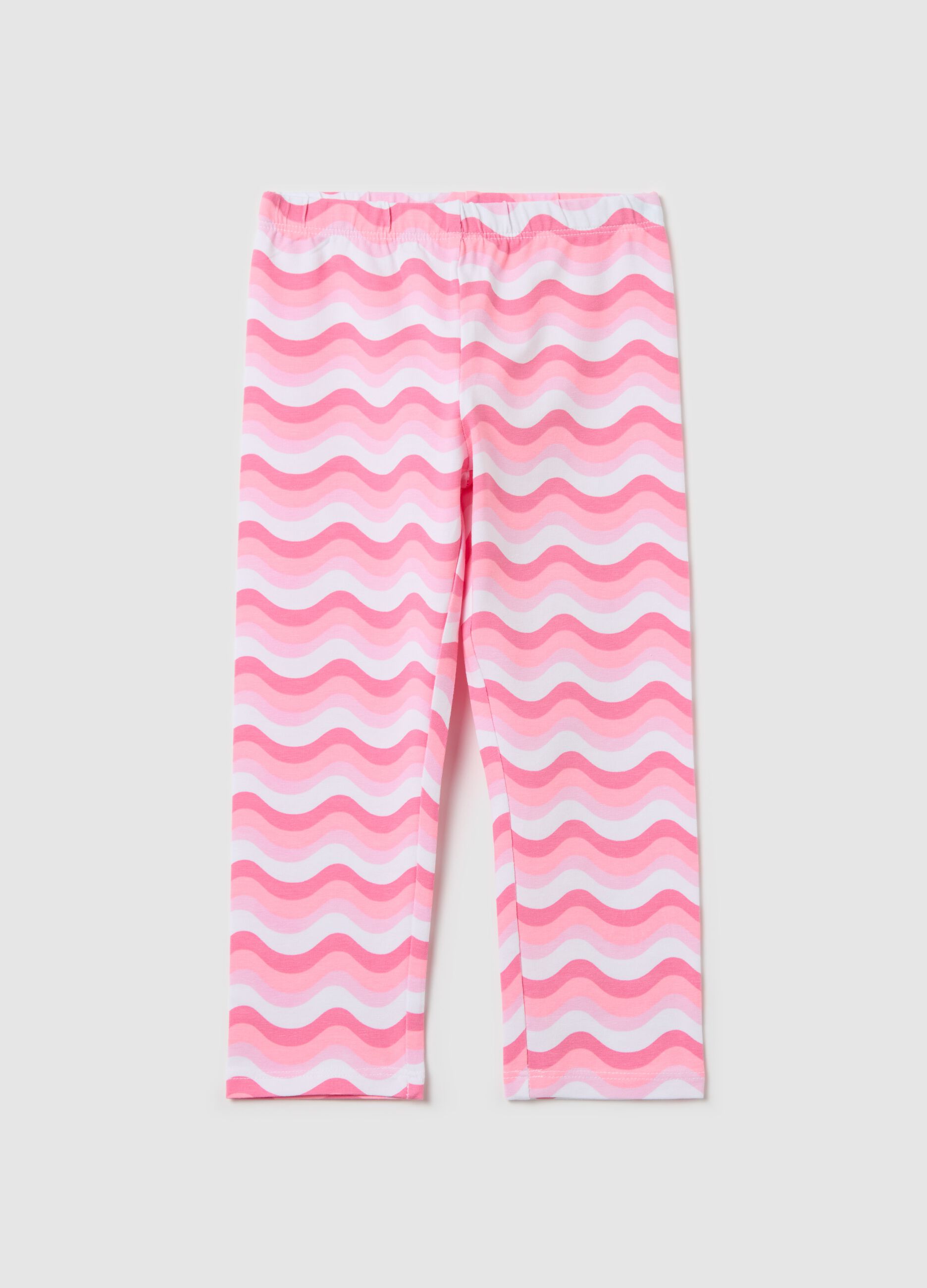 Three-quarter leggings in stretch cotton
