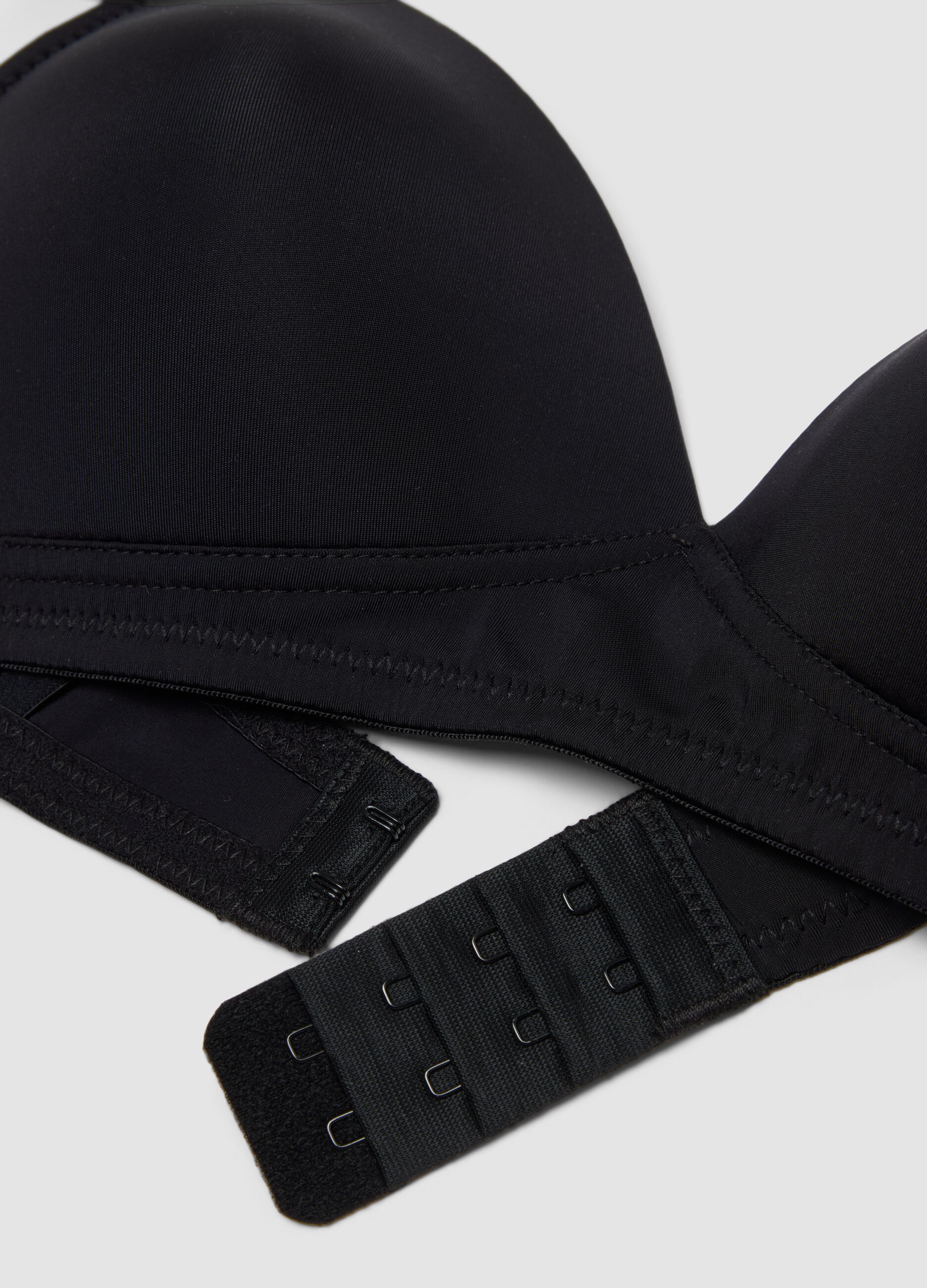 Reggiseno nero imbottito in tessuto elasticizzato