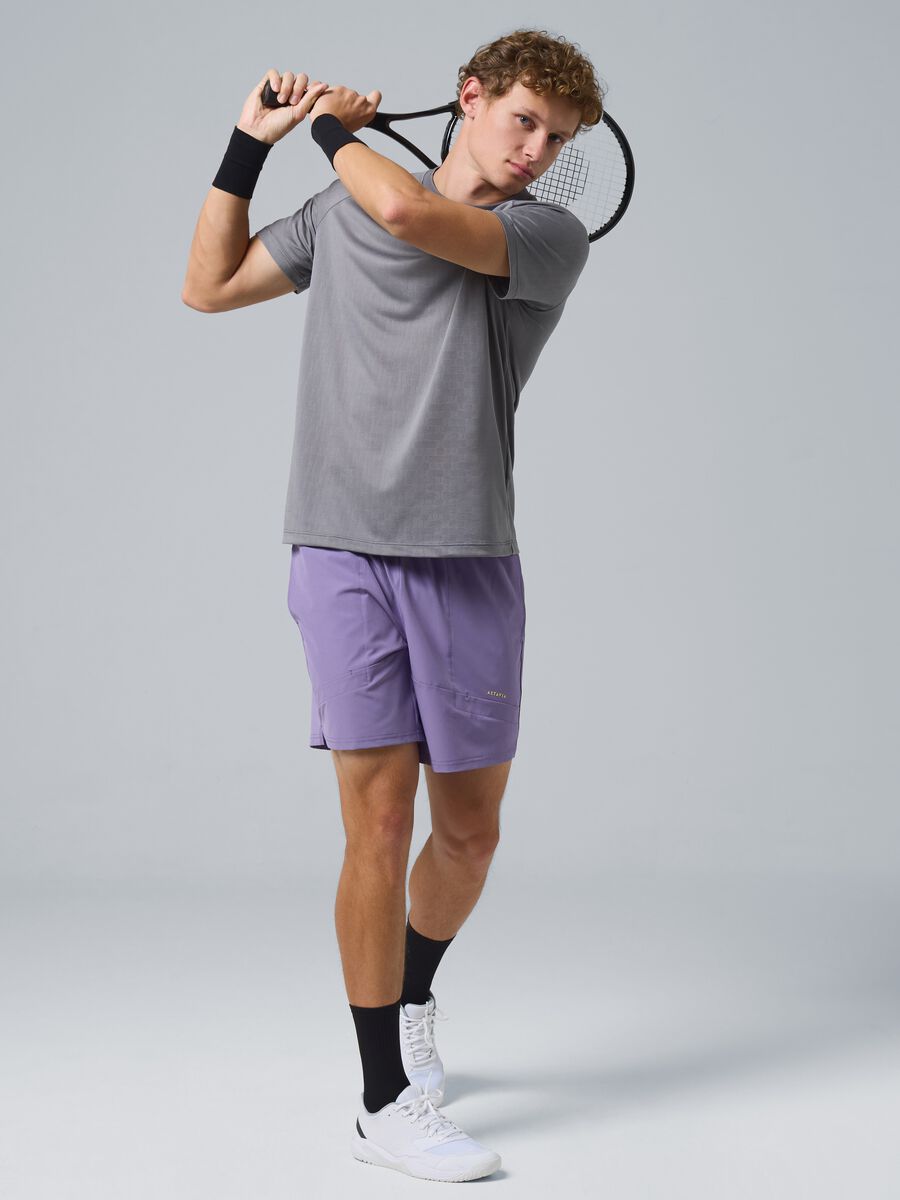T-shirt sportiva grigia in tessuto tecnico ALTAVIA COURT_1