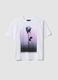 White pure cotton T-shirt with floral print, regular fit_0