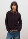 Purple alpaca-blend stretch wool crew-neck cardigan_1