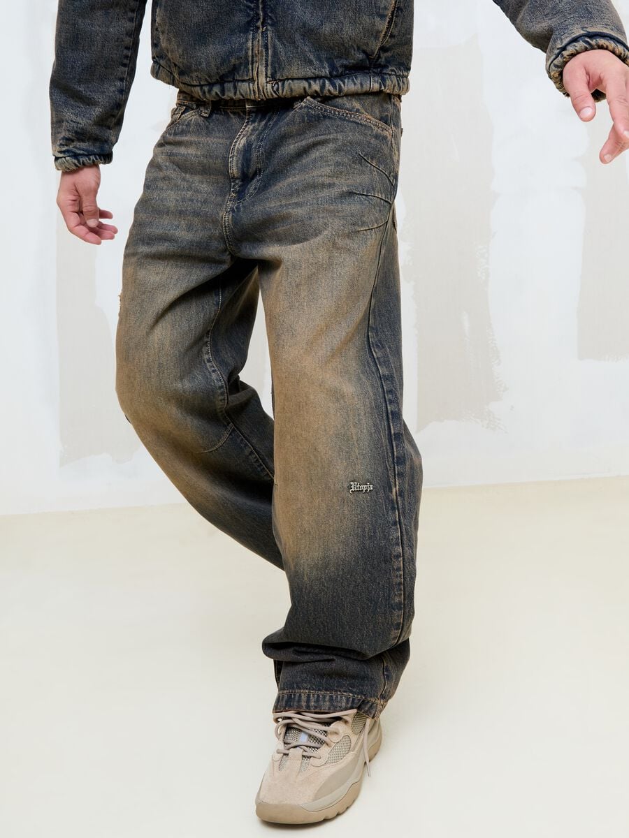 Wide Leg Denim Vintage Dark Blue_1