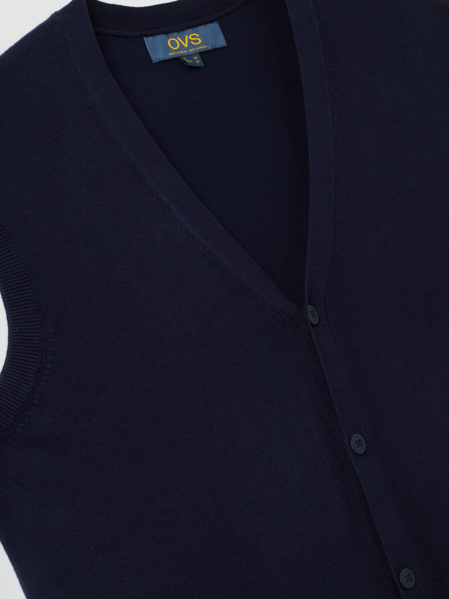 Blue knit waistcoat regular fit_5