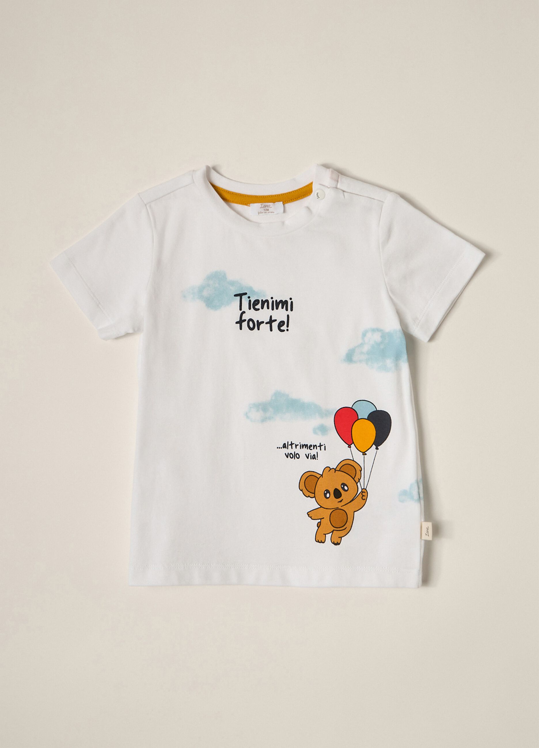 T-shirt in jersey di cotone stretch IANA neonato