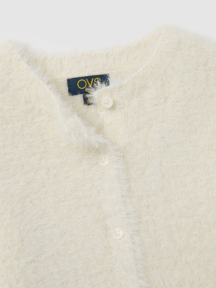 Girls' White Regular Fit Cardigan_2