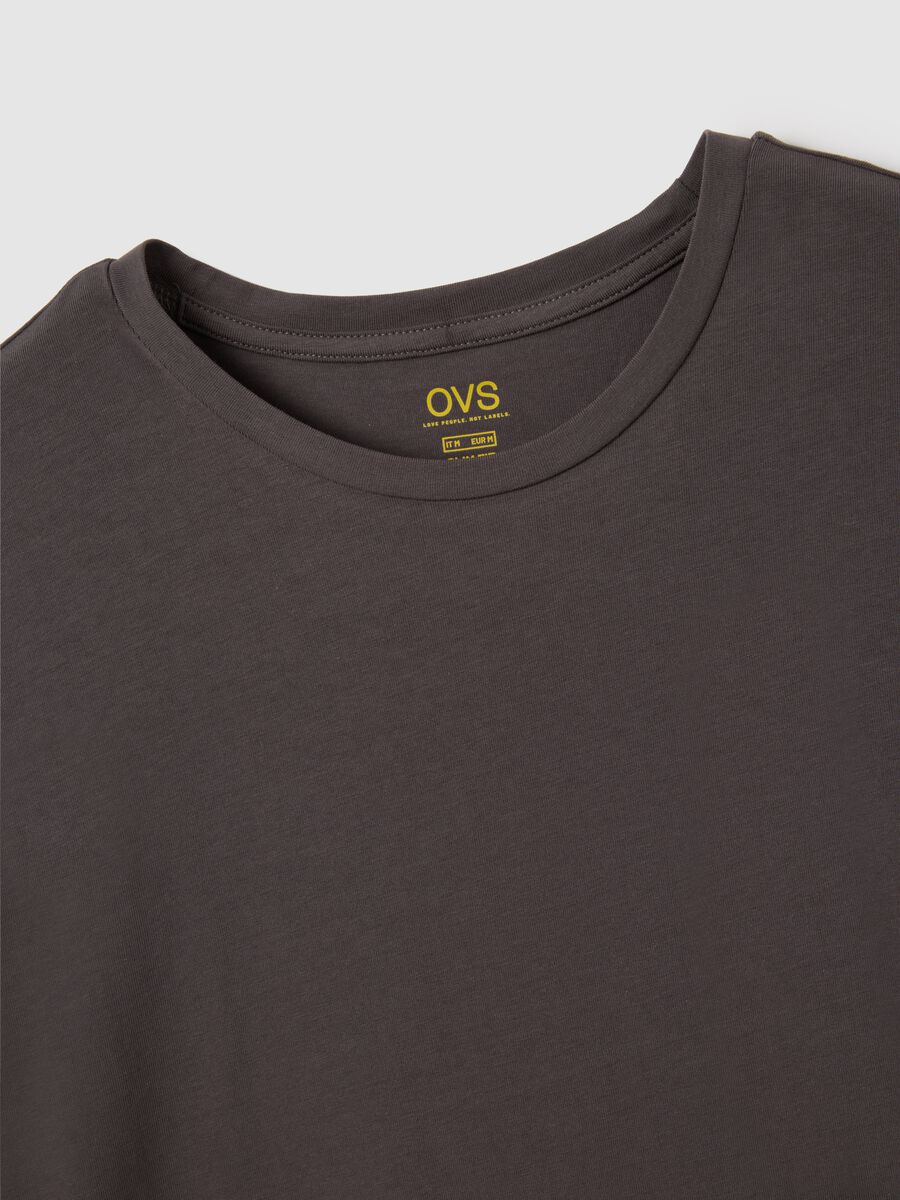 Men's Grey Stretch Cotton Slim Fit T-shirt_5