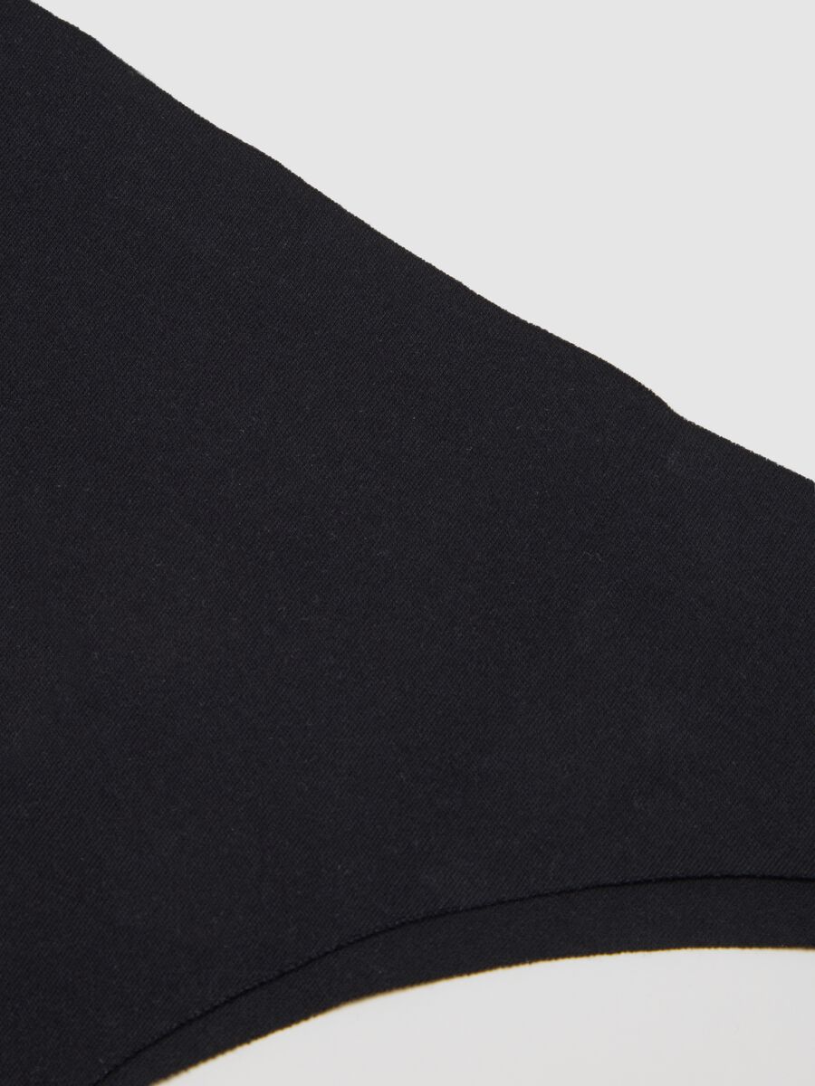 Slip in cotone elasticizzato nero regular fit_1