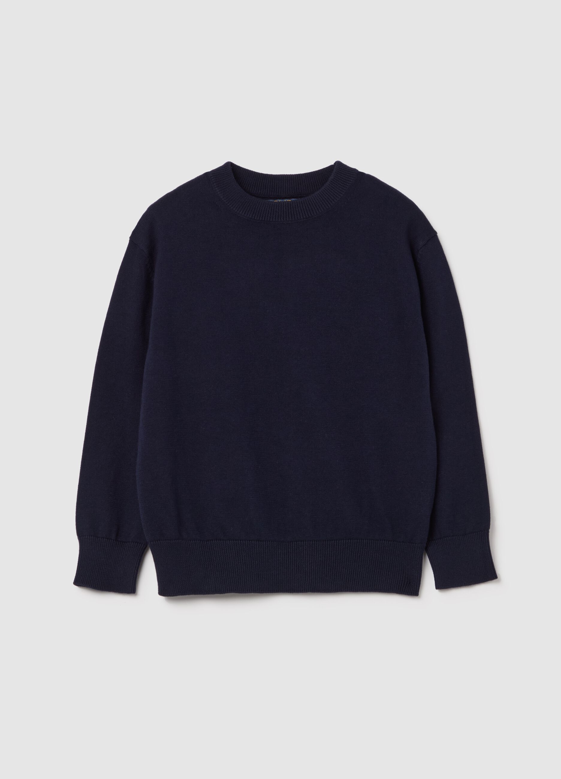 Pullover in cotone tinta unita
