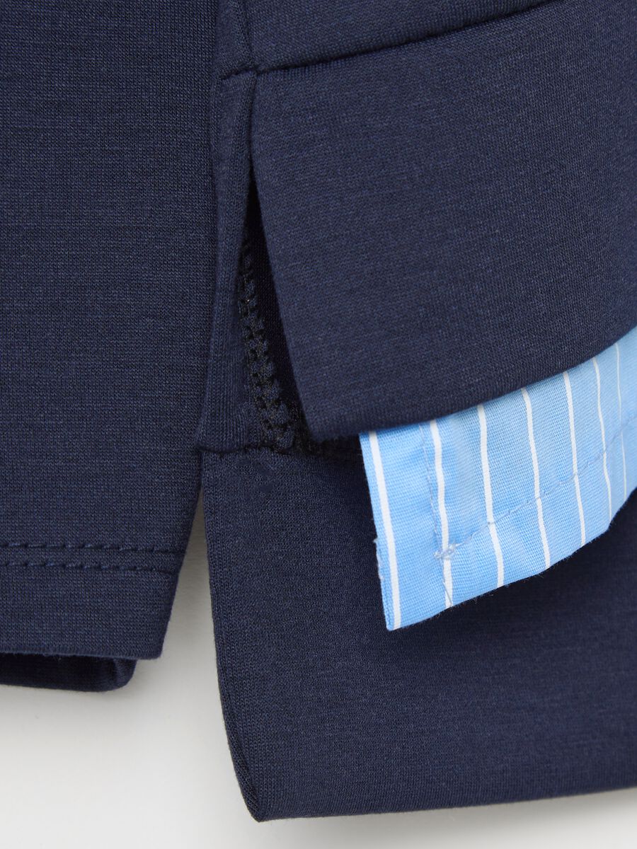 Blue top with layered-effect hem_5