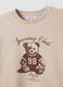 Beige cotton-blend crew-neck sweatshirt with teddy print_2