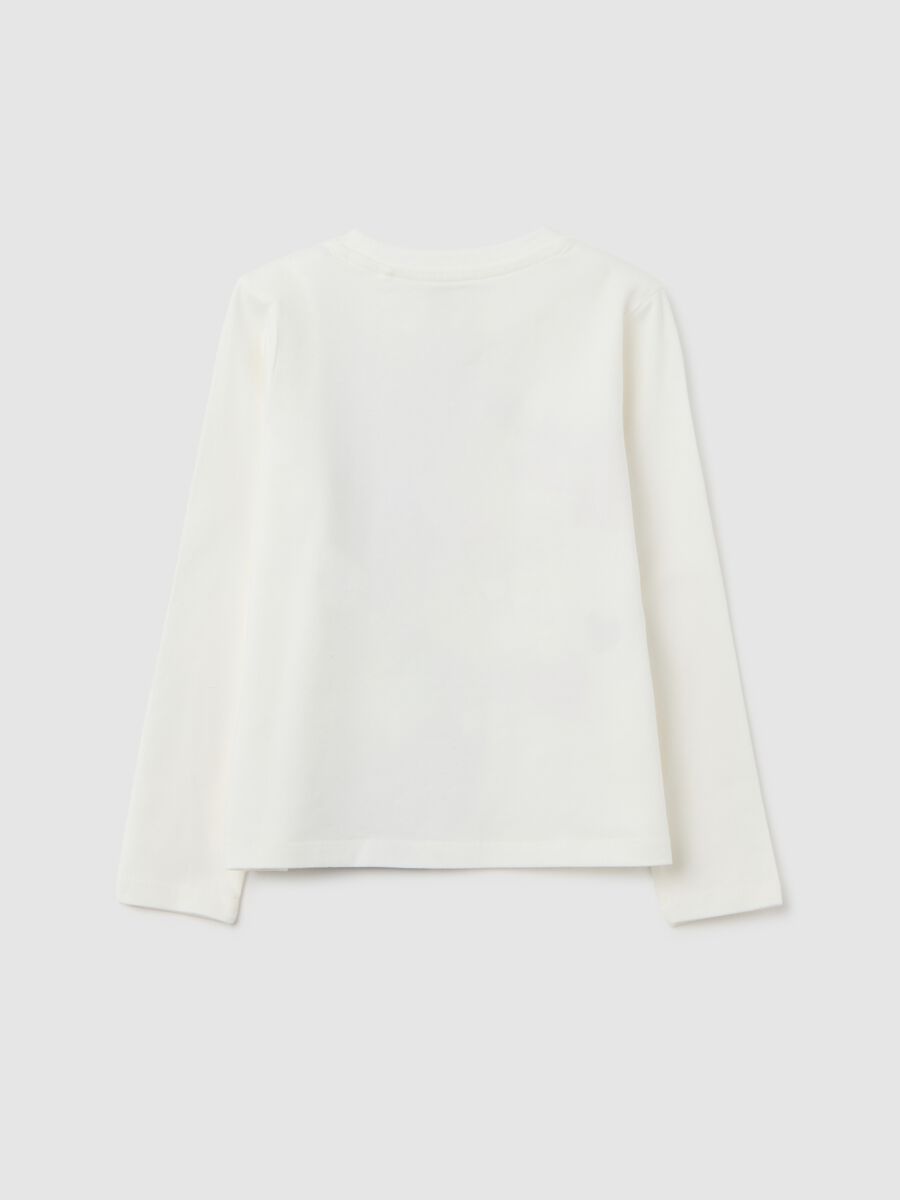 Girls' White Stretch Cotton T-Shirt Regular Fit_1