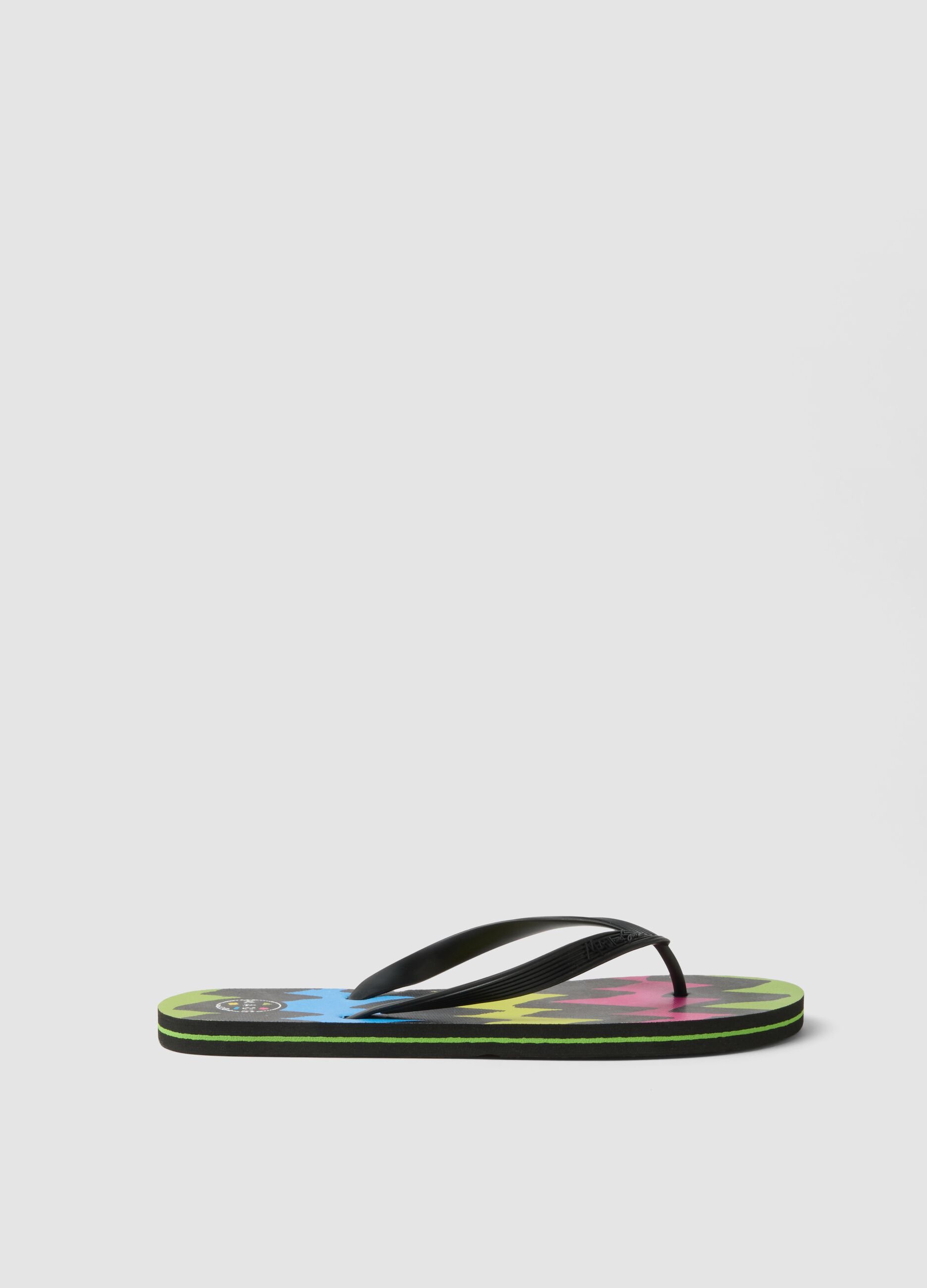 Summer Flip-Flops with Multicolor Pattern